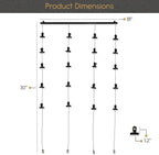 You Have Space 2 Pack Hanging Picture Display Photo Holders with Metal Cable Strings and 40 Magnetic Clips Metal Black