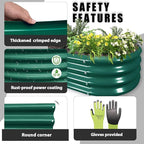 2 Pack 6x3x1FT Galvanized Raised Garden Bed Kit Oval Metal Ground Planter Box Outdoor Bottomless Planter Raised Beds for Vegetables Flowers Herbs Fruits, Green