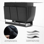 Bedside Caddy, Bed Organizer with 11 Pockets and Power Strip Holder,Versatile Bedside Storage Caddy for Home,Dorm,Bunk,Hospital,Crib Bed (Black)