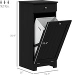 HOMCOM Laundry Hamper with Removable Basket, Tilt Out Hamper with Drawer and Beadboard Door, Bathroom Storage Cabinet, Black