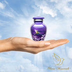 Olivia Memorials Small Urns for Human Ashes Adult Female - Set of 4 Purple Hummingbird Urns Keepsakes - Mini Cremation Urn for Mom Dad Baby Pet Dog