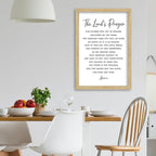 FZMHASLWW The Lords Prayer Wall Decor Art 24"×16" Our Father Prayer Bible Verse Sign Large Wood Framed Wall Hanging (Wood)