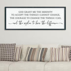 ZZJJHYWGQ Bible Verse Wall Decor Serenity Prayer Inspirational Religious Art, 40''×15'' Rustic Christian God Grant Me Saying Horizontal Holy Catholic Scripture Sign for Living Room Large Wall Hanging (Black)