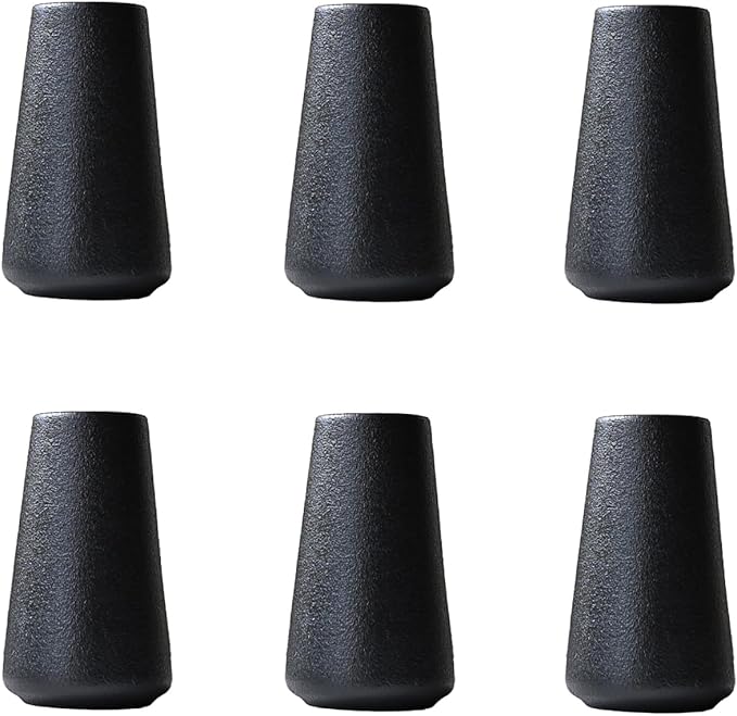 Modern Black 5.9'' Ceramic Vase Set of 6 for Living Room Bedroom Minimalist Flower Vases for Home Decor Office Centerpieces Fireplace Nordic Style Gift for Fake Plant 6 Pack Decoration