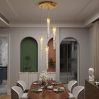 4-Light Pendant Lights Kitchen Island Mini Chandelier,Modern Gold Pendant Light with Remote Control,Teardrop Hanging Light Fixture for Dining Room Hallway