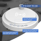 LED Desk Lamp for Office Home,Table lamp with Bluetooth Speaker&15W Wireless Charger,Desk Lamp for College Dorm Room,4 Brightness,Dimmable Table Lamp Eye Caring Reading Light(White)