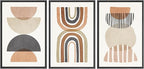 SIGNWIN Framed Canvas Print Wall Art Set Geometric Rainbow Semi-Circle Collage Abstract Shapes Illustrations Modern Art Contemporary Minimal Ultra for Living Room, Bedroom, Office - 24"x36"x3 Black