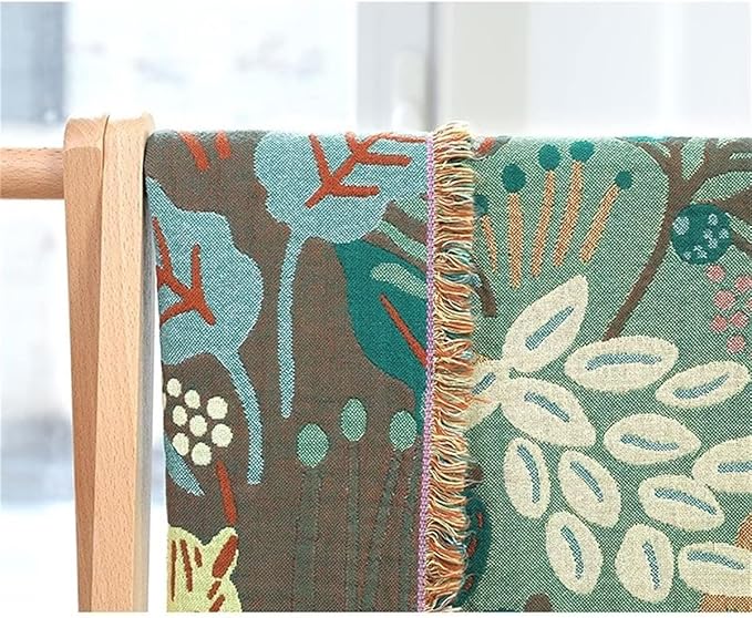 MSGKV 100% Cotton Throw Blanket for Couch Bed Sofa, Cotton Quilt Coverlet Reversible Mudcloth Throws, Soft Cozy Farmhouse Blankets 60''x 80'' Tiger Print Blanket for All Seasons