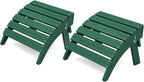 KINGYES Folding Adirondack Ottomans Set of 2 for Adirondack Chair, Green