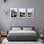 VCK Poster Frames 13x19 White 3 Pack, Solid Wood Picture Frames for Wall Mounting Hanging Art and Puzzle Frame