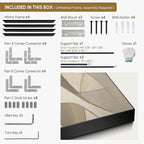 SIGNWIN 46"x72" Extra Large Framed Wall Art Neutral Abstract Geometric in Mid-Century Style, Retro-Inspired Design for Home Living Room Bedroom Decor (Frame Assembly Required)