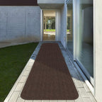 House, Home and More Indoor Outdoor Double-Ribbed Carpet Runner with Skid-Resistant Rubber Backing - Bittersweet Brown - 4 Feet x 30 Feet