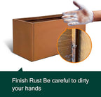 Corten Steel Planter Box Metal Outdoor Large Rectangular Rustic Durable Antique Detached for Commercial Residential Patio Deck and Backyard 24" x 12" x 12"