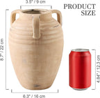 Ceramic Flower Vase Home Decor - Farmhouse Flower Vases Rustic Vintage Style Aesthetic Modern for Table Living Room Kitchen Bedroom Decoration House Desk Decorative Accessories Gift (Clay)