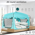Bed Tent,Portable Privacy Sleeping Bed Canopy,Blackout 90% Drapes for Kids and Adult,Indoor Space Tent with Breathable Large Mesh Windows