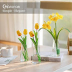 Glasseam Clear Flower Vases for Centerpieces: Modern Glass Vase Set of 12 for Wedding Party Centerpiece Home Table Decor 5.5In Small Bud Vases for Flowers Rose Tulip Stems