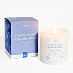 Literie NJ Inspired Scented Candle: I Have a House Down The Shore - Sunscreen & Saltwater Scented, 9oz, 50 Hour Burn, Vegan Soy & Coconut Blend Candle for Home Decor, Gift for Women & Men