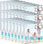 4x4 Acrylic Picture Frames 24 Pack, 20mm Thicker Frameless Clear Picture Frame Freestanding Double-Sided Magnetic Acrylic Frames Desktop Display for Wedding Table Numbers Bedroom Home Office