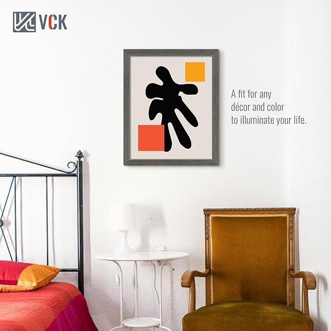 VCK 16x20 Picture Frames for Wall - 3 pack, Grey Natural Solid Wood Frame, Exclusive Wood Grain