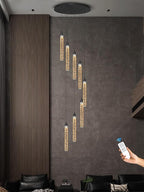 Pendant Light Fixtures LED Black 8-Light Chandelier for Living Room Modern Bubble Crystal Chandelier Entryway Foyer Dimmale 2700K-6000K