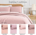 Southshore Fine Living, Inc. Pink King Quilt Set with 2 Pillow Shams, Lightweight Coverlet, King Size, Stain & Pet Hair Resistant Bedding Set, Fits Standard or California Beds, Pastel Pink