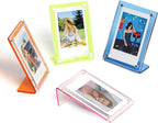 Acrylic Magnetic Picture Frames for Instax Polaroid,Table Top Mini 2x3 Wallet Size Photo Frame for Desk Decor (colorful 4 pack)
