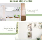 GOFLAME Frameless Wall Mirror, Full Length Rectangle Mirror with Beveled Edge, Wall Mounted Dressing Mirror for Living Room, Bedroom, Vanity Room, Silver