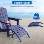 Adirondack Ottoman, HDPE Plastic Adirondack Footstool, All Weather Foot Rest for Adirondack Chair, Outdoor Footrest for Patio,Backyard, Lawn, Fire Pits, Navy Blue
