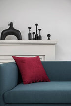 Decorative Pillow Covers 20x20 Burgundy: 2 Pack Cozy Soft Velvet Square Throw Pillow Cases for Farmhouse Home Decor