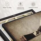 Elephant Stock Vintage Ice Hockey Wall Art - Horizontal Framed Canvas - 1-Piece Hallway Wall Decor - Photography Sports Canvas Print - Brown and Beige Decor for Wall - 19" X 13"