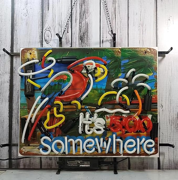 Its 5 O'clock Somewhere Neon Signs Beer Bedroom Sign Glass Neon Signs for Pub Hotel Man Cave Birthday Party Neon Light Art Wall Lights 24 X 20 Inches