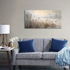 LASMOND Vintage Meadow Wall Art for Living Room Reed Grass Canvas Painting Prints Large Retro Rustic Cottagecore Countryside Landscape Farmhouse Bedroom Artwork Home Decor (30x16 Inches)