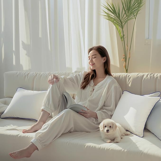 18 x 18 Pillow Insert Set of 2, Machine Washable Soft Fluffy Hypoallergenic Virgin Polyester Premium Throw Pillow Stuffer, Decorative Cushion for Bed, Couch, Sofa - White