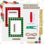 Janlaugh 100 Pcs Christmas Paper Photo Frames 4x6 Red and Green Paper Picture Frame with 100 Clip 10 String Kit DIY Hanging Cardboard Photo Holder Christmas Wall Decor Wedding Home
