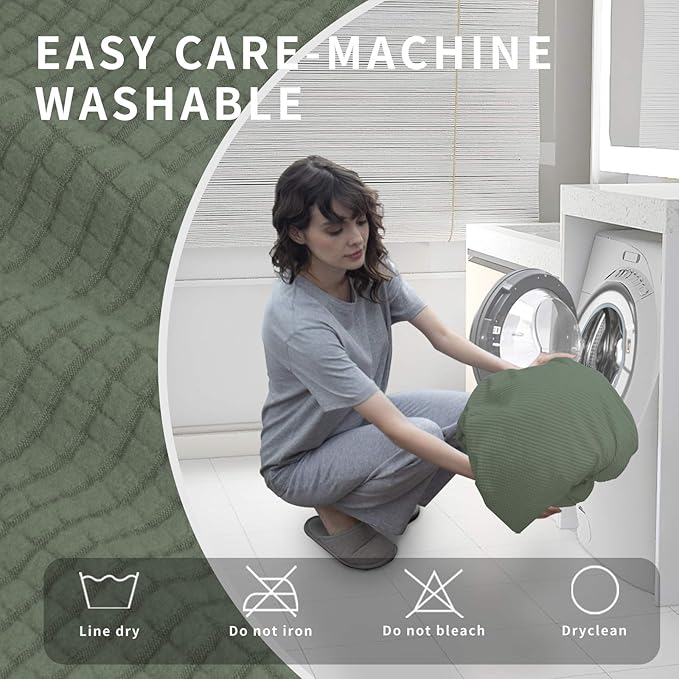 Easy-Going 4 Pieces Oversized Recliner Stretch Sofa Slipcover Sofa Cover Furniture Protector Couch Soft with Elastic Bottom Polyester Spandex Jacquard Fabric Small Checks Greyish Green, X-Large