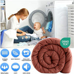 EASELAND Twin XL Down Alternative Comforter - Quilted Duvet Insert for All Seasons, Soft Lightweight with Corner Tabs, Summer Winter Warm Bedding, Terracotta 68×92 Inches