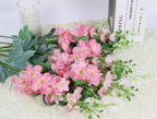8PCS Pink Artificial Delphinium Flowers with Clematis Greenery Long Stem Artificial Flowers for Tall Vase for Home Wedding Floral Arrangement Centerpiece Table Decor (Pink)