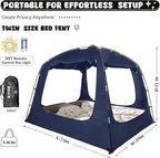 Bed Tent Bed Canopy Breathable 100% for Adult and Kids Light Reduction Sleeping Dream Tents Indoor Portable Big Space with String Light 4 Doors Twin Full Queen King Size