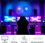 wootfairy Gamer Neon Sign, Led Light for Gaming Room Wall Decor, Dimmable Neon Light for Boys Room Decor, Blue and Pink Light Up Signs for Man Cave & Bedroom, Gamer Gifts for Teens, Boys, Kids