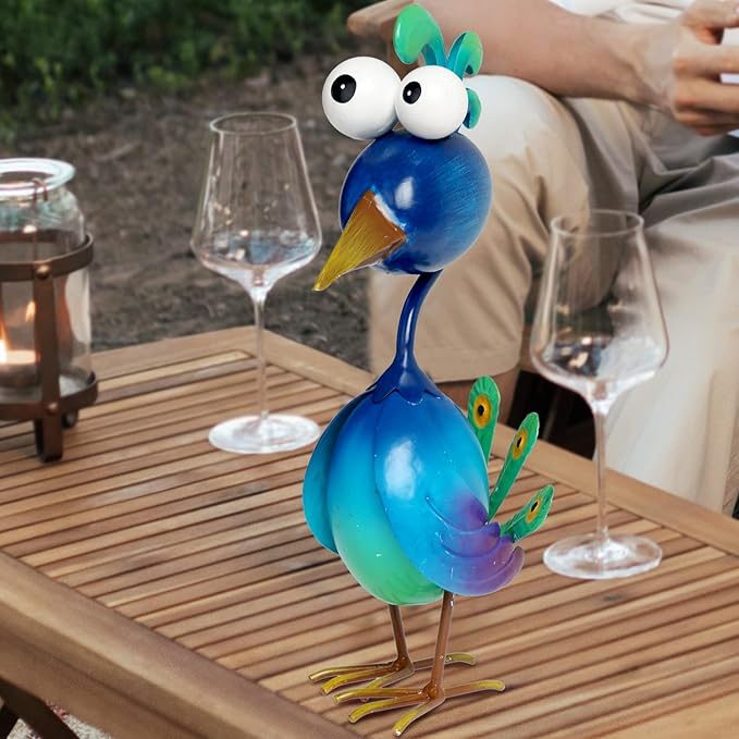 Kircust Peacock Decor Metal Yard Art Outdoor Statues Lawn Decorations Outside Garden Peacocks Decoration for Home