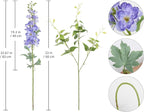 8PCS Voilet Artificial Delphinium Flowers with Clematis Greenery Long Stem Artificial Flowers Purple for Tall Vase for Home Wedding Floral Arrangement Centerpiece Table Decor (Voilet)