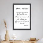 FZMHASLWW For I Know The Plans I Have for You Wall Decor 24"×16" Jeremiah 29 11 Sign Large Wood Framed Wall Hanging Art (Black)