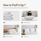 Acanva Cooling Bed Pillows for Sleeping Set of 4, Hotel Quality with Premium Soft and Supportive 3D Down Like Filling for Back, Stomach, or Side Sleepers,Machine Washable, King(Pack of 4), White