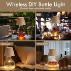 WILIT Wireless Bottle Lamp Shades for Table Lamps, 3 Level Brightness Bar Lights for Home Bar, Rechargeable Cordless Lamp for Bedroom Bar&Restaurant, Modern Wine Bottle Light, Gifts for Women