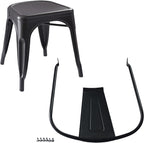 Amazon Basics Metal Dining Chairs, Matte Black, 1 Count (Pack of 4)