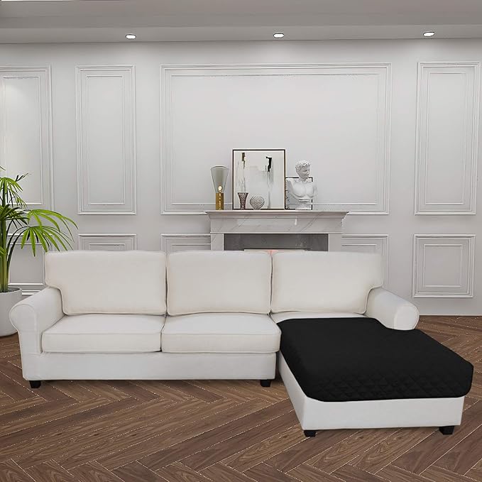 Easy-Going Sectional Couch Covers for Dogs L Shape Sofa Cover Reversible Sofa Slipcover Chaise Lounge Cover Furniture Protector Cover for Pets Dog Cat (42 x 52 inches, Black/Black)