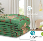 Boho Throw Blanket for Bed, 100% Pure Cotton Ultra Soft Rustic Quilt, Farmhouse Decor Bed Blankets, All Season Rustic Throw for Sofa Couch Chair(60"×80", Bird B)