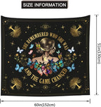 Bapcoku She Remembered Who She Was And The Game Changed Positive Quotes Tapestry Inspirational Gift Wall Decor for Bedroom,Uplifting Encouragement Gifts Butterfly Gifts for Women Teens Girls 60x50in