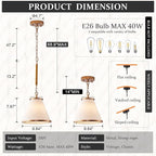 3-Pack Vintage Brass Kitchen Pendant Lighting Over Island White Linen Pendant Light 10in Copper Pendant Lighting with Hemp Rope Rod Entryway Ceiling Hanging Light for Dining Room