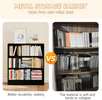 3-Tier Metal Open Shelf Bookcase, Bookcase with Adjustable Shelves, Floor Standing Book Shelf, Freestanding Display Storage Shelves, Curio Cabint Display Case for Small Places/Living Room/Corner